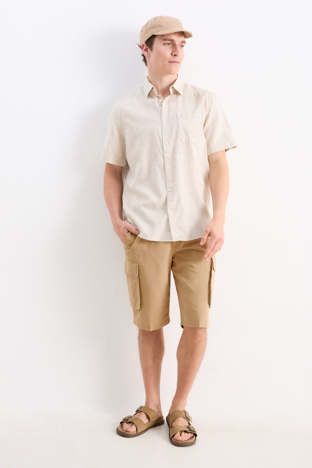 Hommes - Short cargo - beige