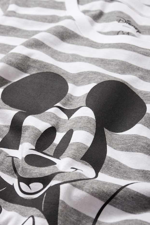 Femmes - Chemise de nuit - Mickey Mouse - à rayures - gris