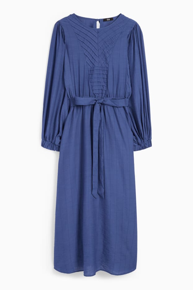 Dona - Vestit acampanat amb obertura - blau fosc