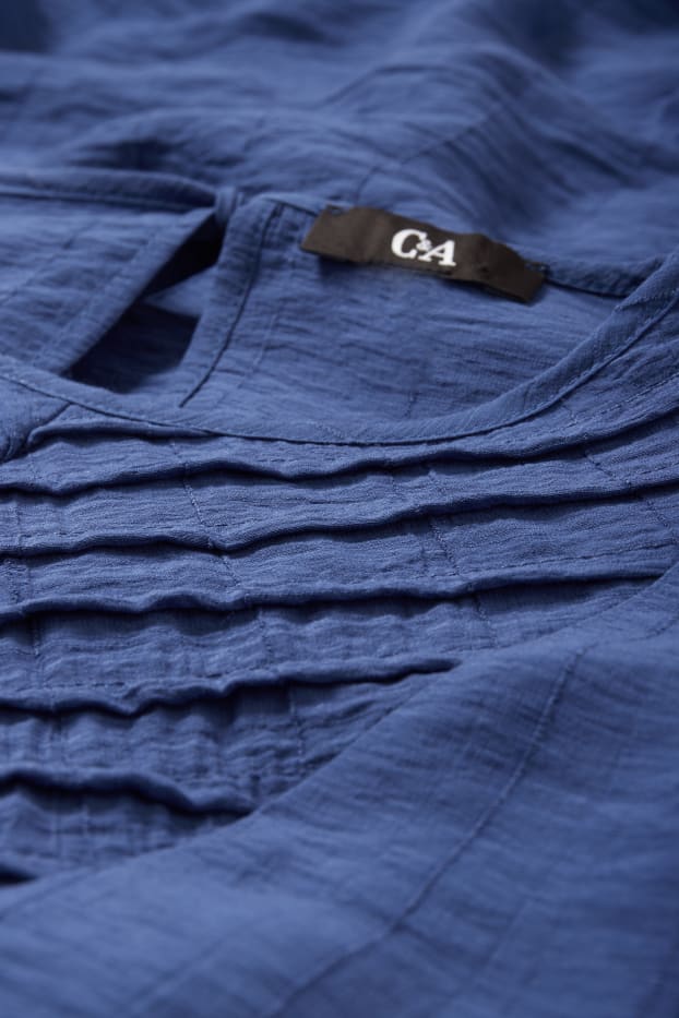 Dona - Vestit acampanat amb obertura - blau fosc