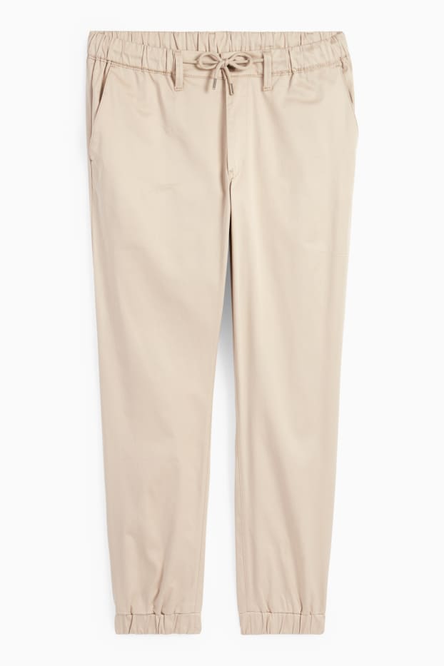 Hommes - Pantalon de jogging - tapered fit - beige clair