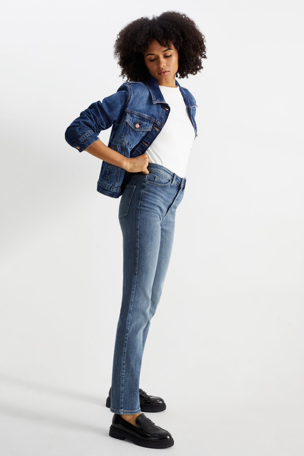 Femei - Straight jeans - talie înaltă - denim-albastru deschis