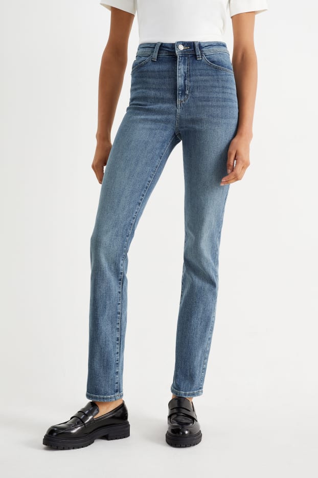 Femei - Straight jeans - talie înaltă - denim-albastru deschis