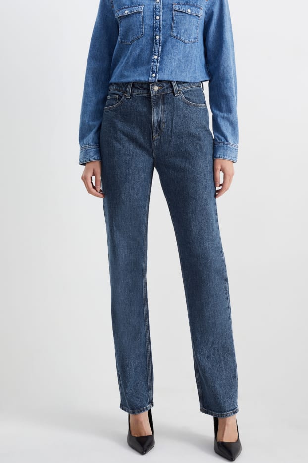 Femmes - Straight jean - high waist - LYCRA® - jean bleu