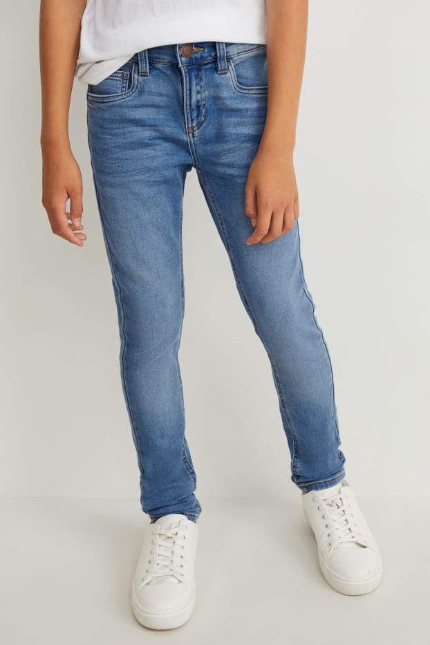 Kinderen: jongens - Set van 2 - skinny jeans - jog denim - jeansblauw