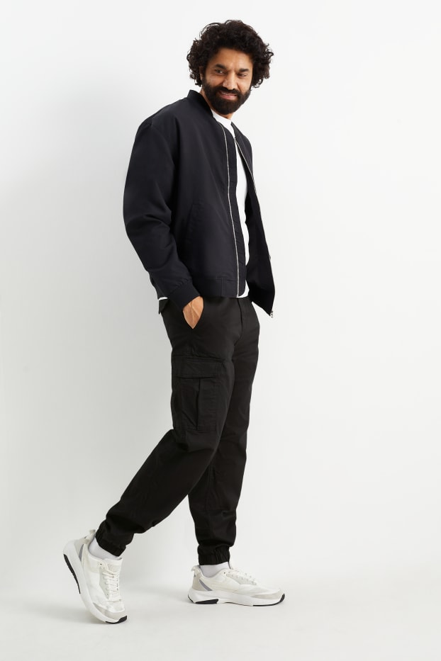 Hommes - Pantalon cargo - regular fit - LYCRA® - noir