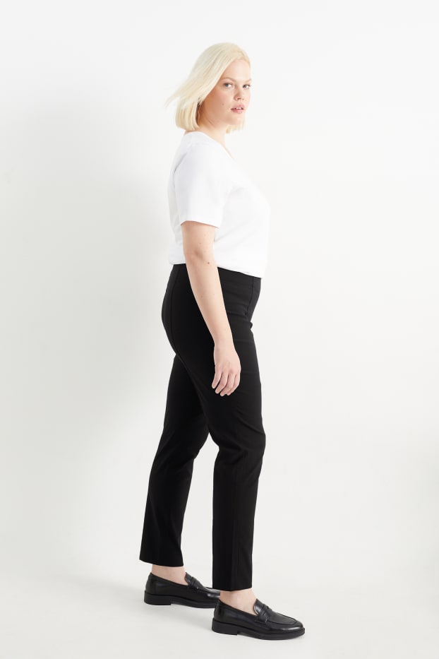 Damen - Stoffhose - High Waist - LYCRA® - schwarz