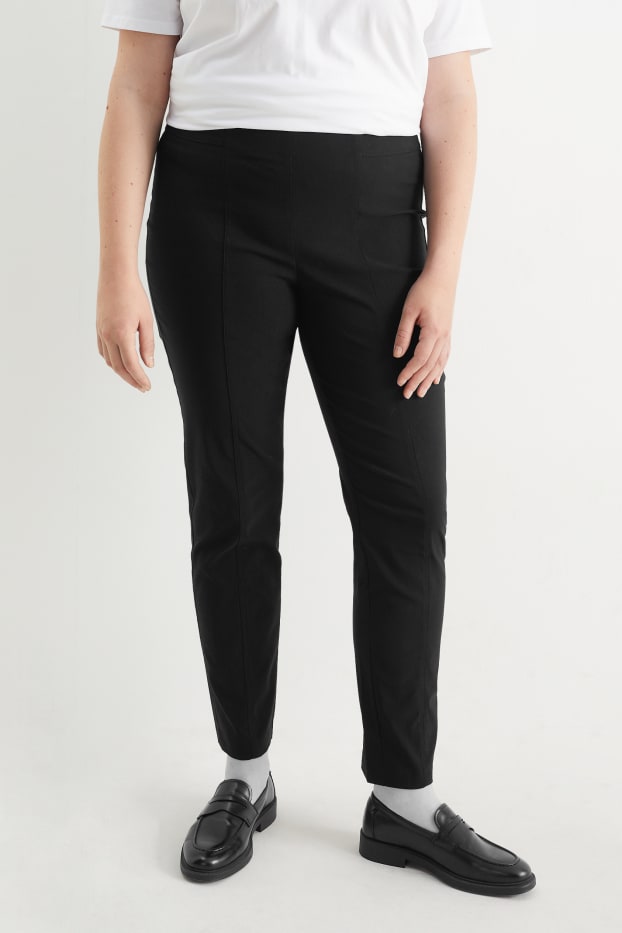 Damen - Stoffhose - High Waist - LYCRA® - schwarz