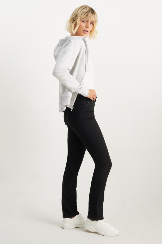 Femei - Straight jeans - talie medie - LYCRA® - negru