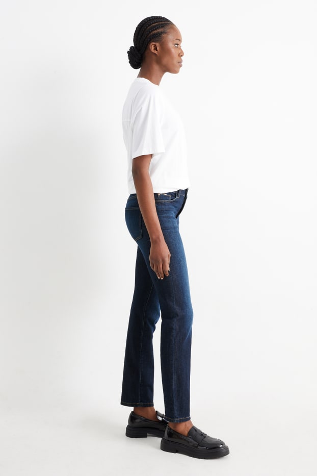 Donna - Straight jeans - vita media - LYCRA® - jeans blu scuro