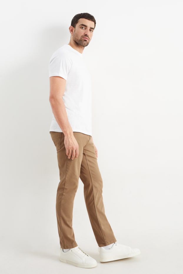 Hommes - Pantalon - slim fit - Flex - marron clair