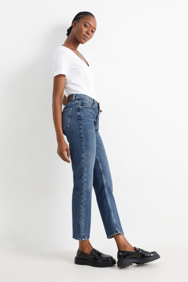 Dámské - Straight jeans - high waist - LYCRA® - džíny - modré