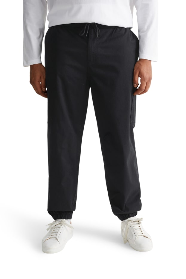 Hommes - Pantalon cargo - regular fit - noir