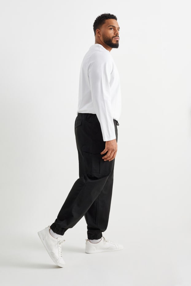 Hommes - Pantalon cargo - regular fit - noir
