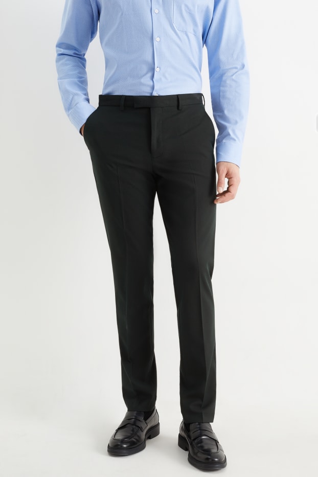 Men - Mix-and-match suit trousers - regular fit - Flex - dark gray