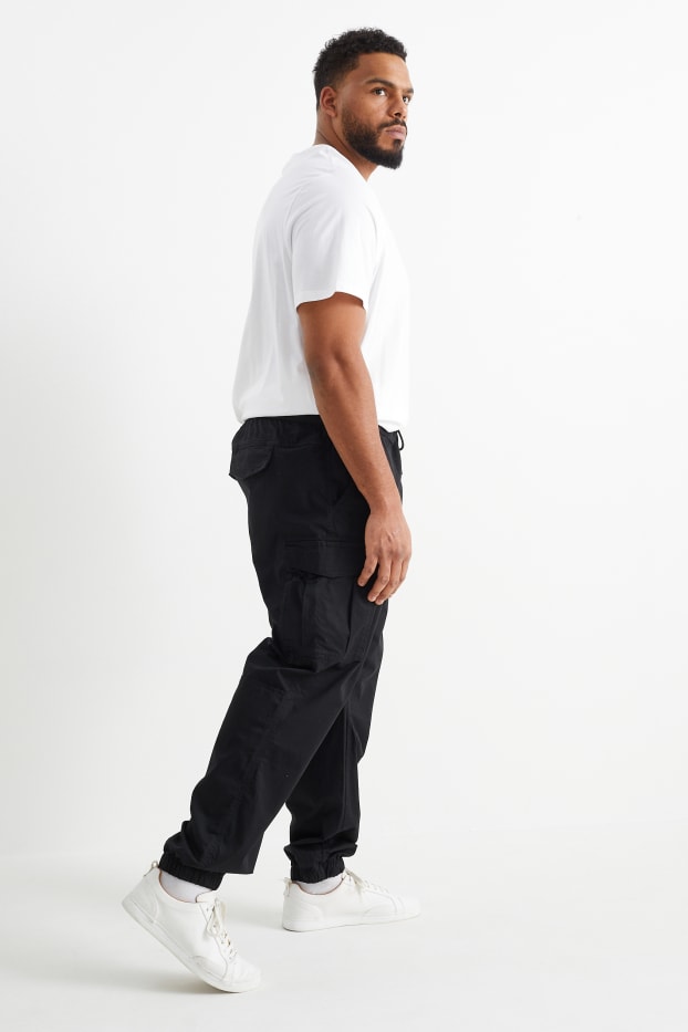 Uomo - Pantaloni cargo - tapered fit - LYCRA® - nero