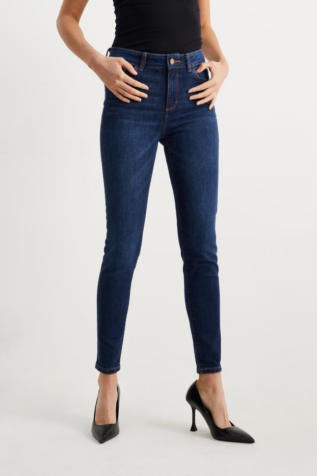 Damen - Skinny Jeans - Mid Waist - LYCRA® - jeansblau
