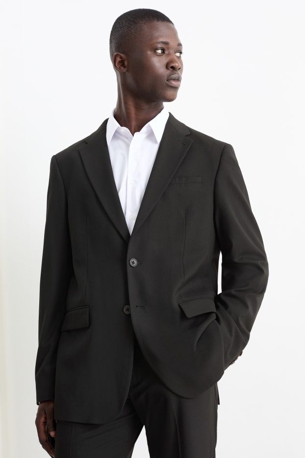 Hommes - Veste de costume - regular fit - Flex - LYCRA® - noir