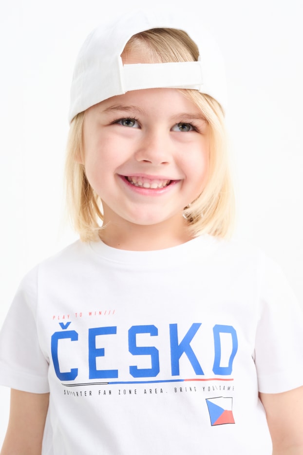 Children Boys - Czech Republic - short sleeve T-shirt - white