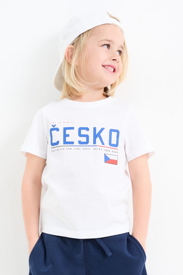 Children Boys - Czech Republic - short sleeve T-shirt - white