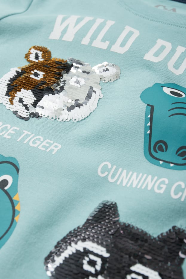 Kinder Jungen - Tiere - Langarmshirt - hellblau