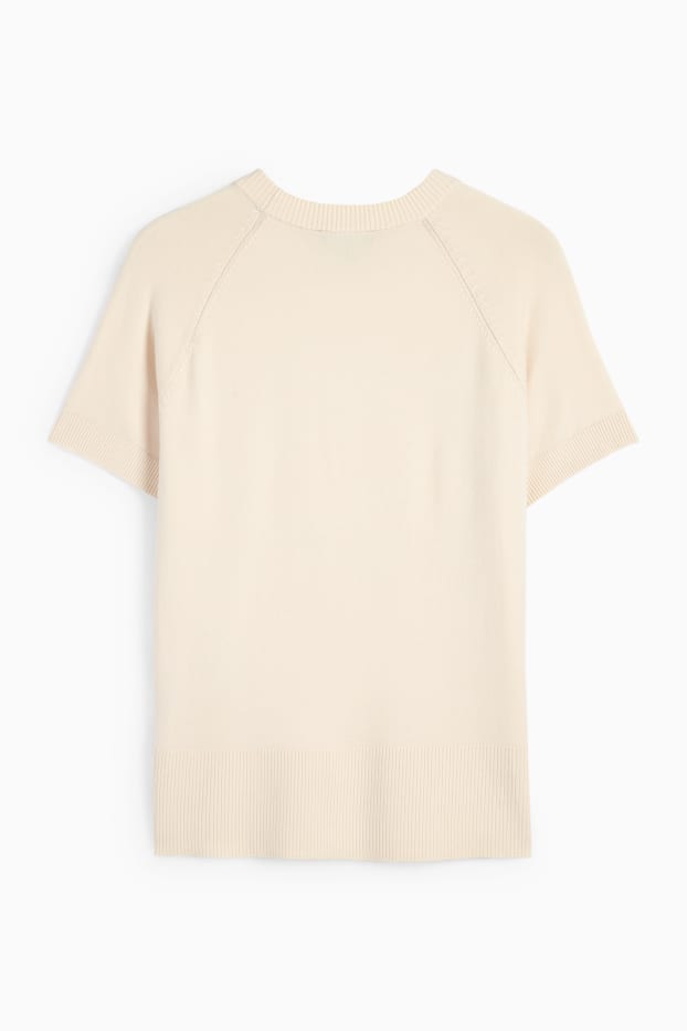 Donna - Maglione - maniche corte - beige chiaro