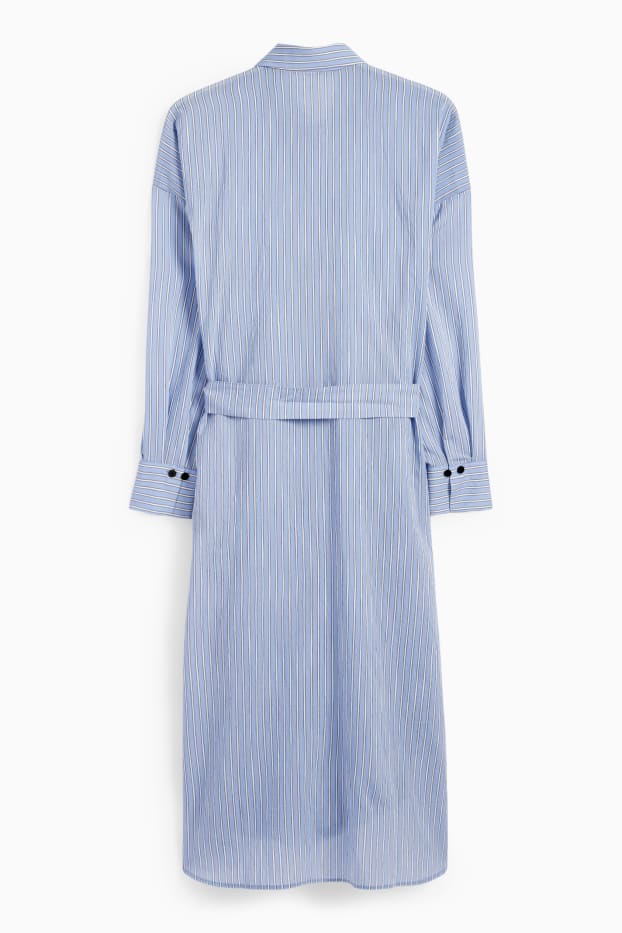 Dona - Vestit camiser - de ratlles - blau