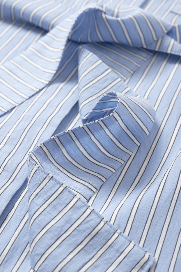 Dona - Vestit camiser - de ratlles - blau