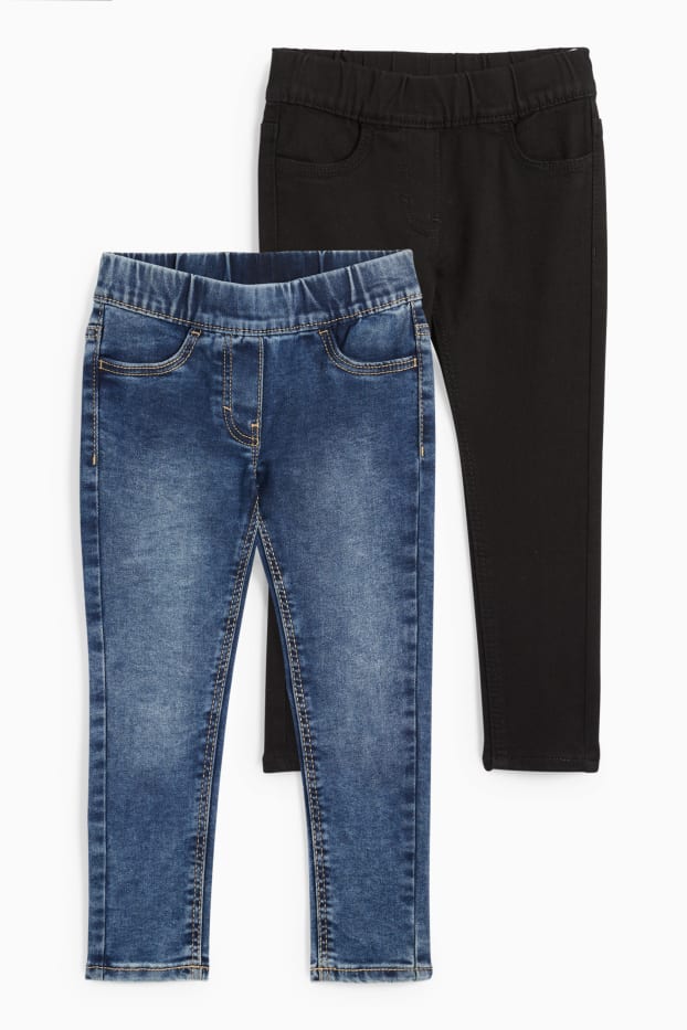 Enfants filles - Lot de 2 - jeggings - jean bleu