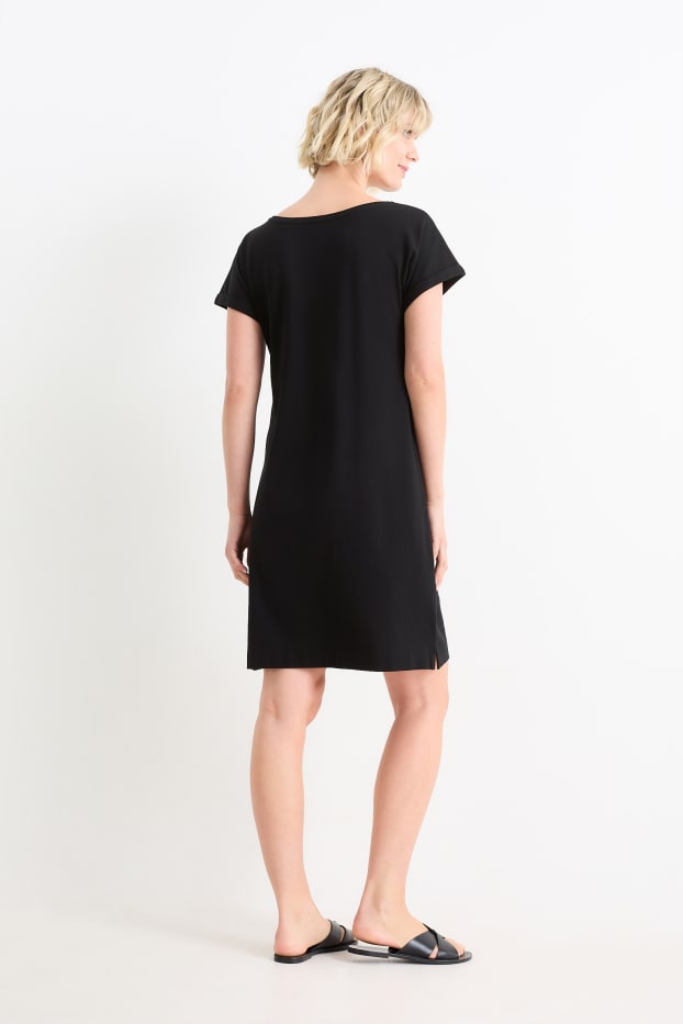 Dona - Vestit bàsic estil samarreta - negre