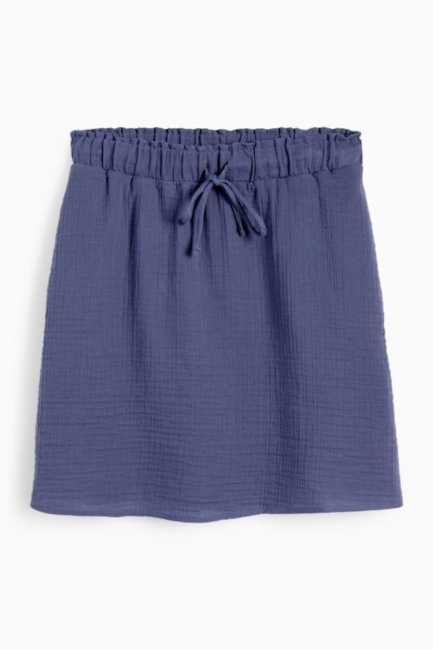 Dames - Rok van mousseline - donkerblauw