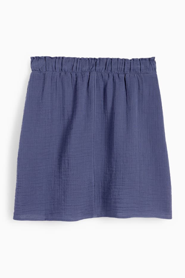 Dames - Rok van mousseline - donkerblauw