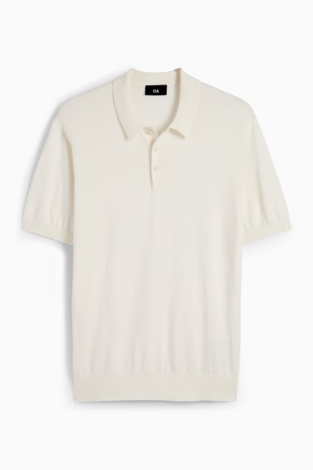 Herren - Poloshirt - cremeweiss