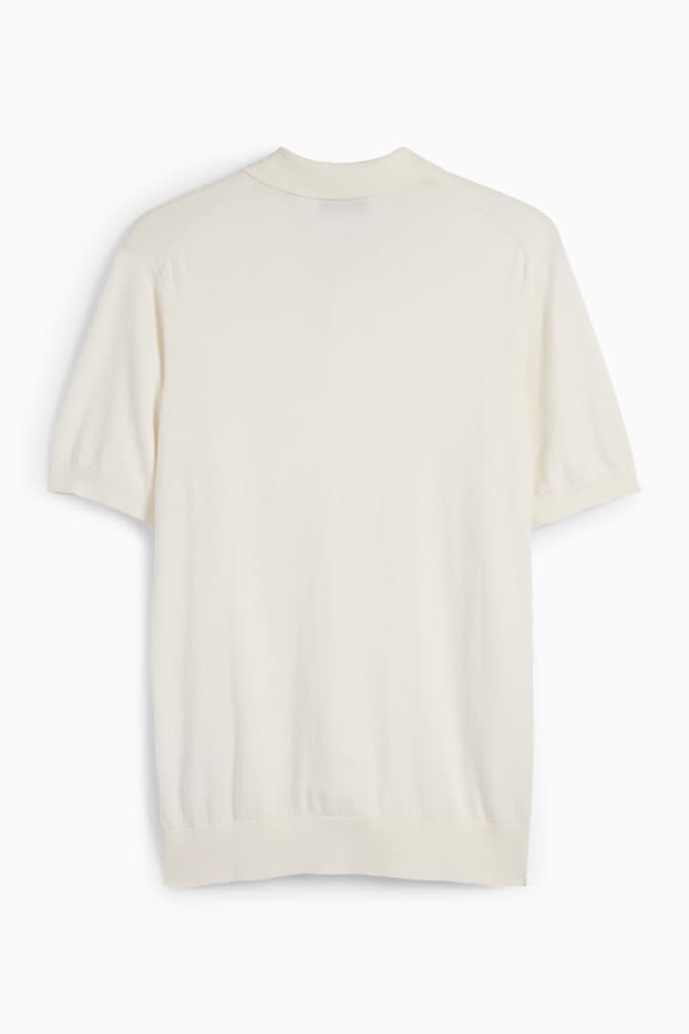 Herren - Poloshirt - cremeweiss
