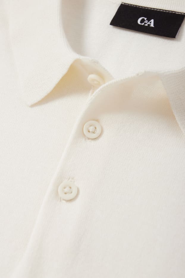 Herren - Poloshirt - cremeweiss