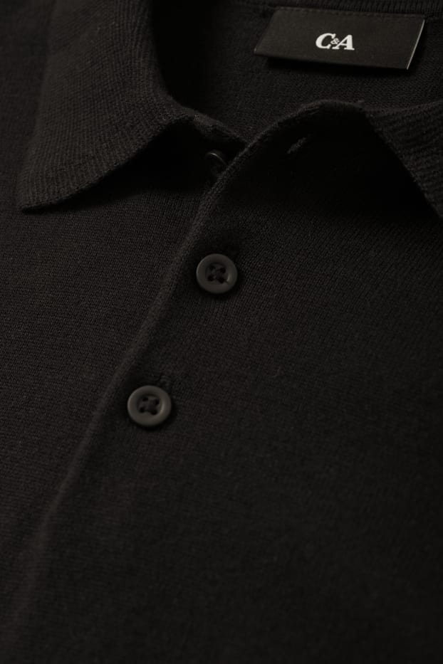 Uomo - Maglione in maglia fine - nero