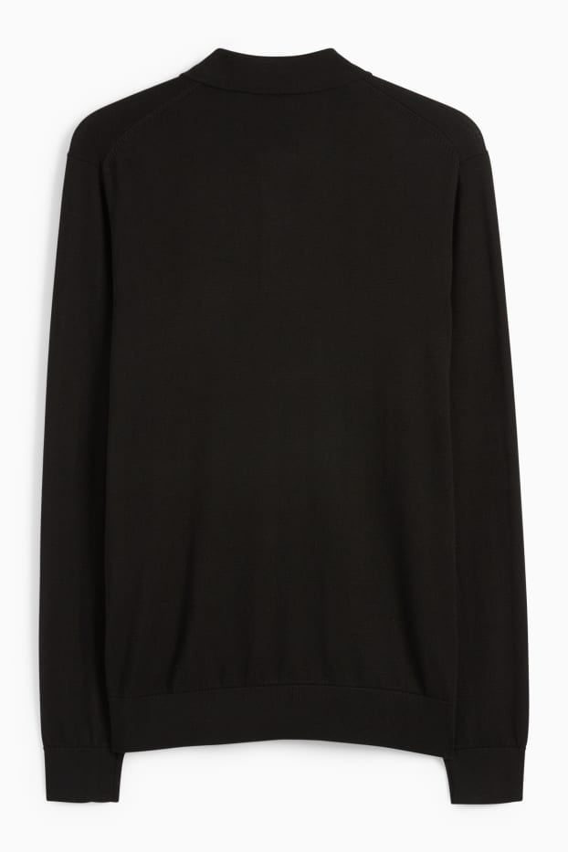 Uomo - Maglione in maglia fine - nero