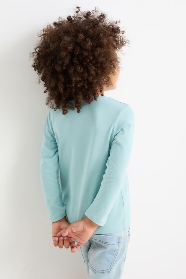 Kinder Jungen - Tiere - Langarmshirt - hellblau