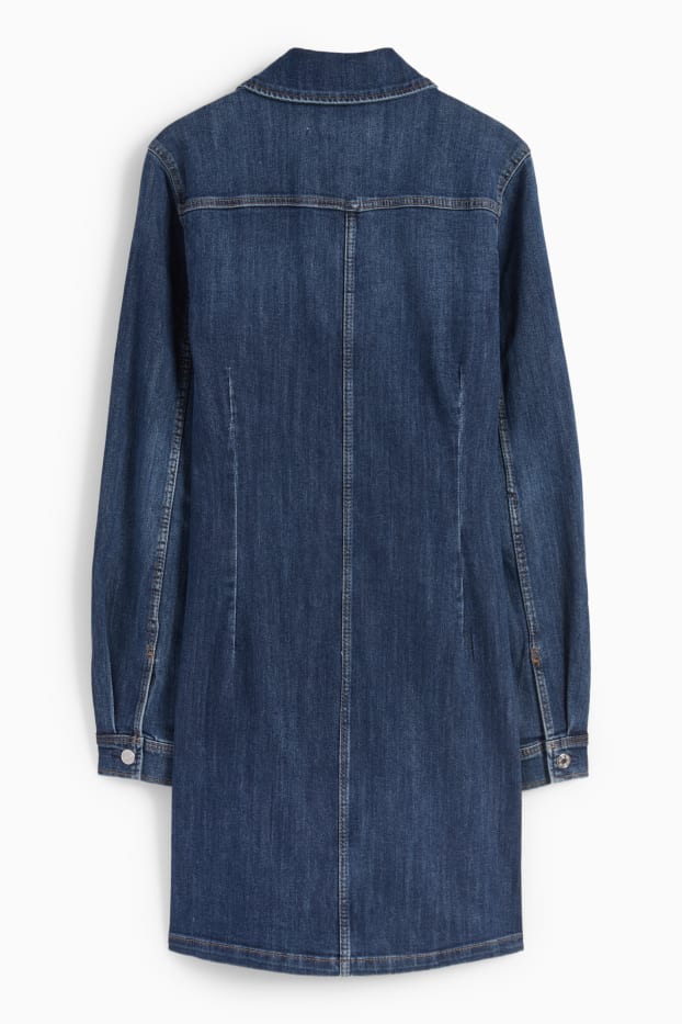 Dames - Denim jurk - jeansdonkerblauw