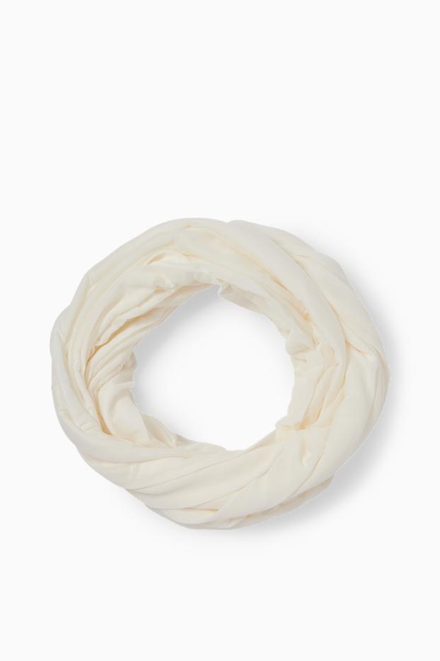 Femei - Fular circular - alb-crem