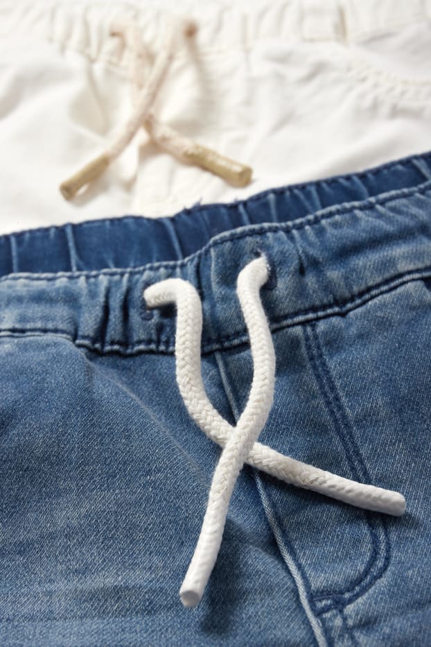 Children Boys - Multipack of 2 - denim and cloth shorts - denim-light blue