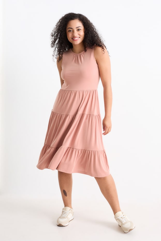 Women - A-line dress - dark rose