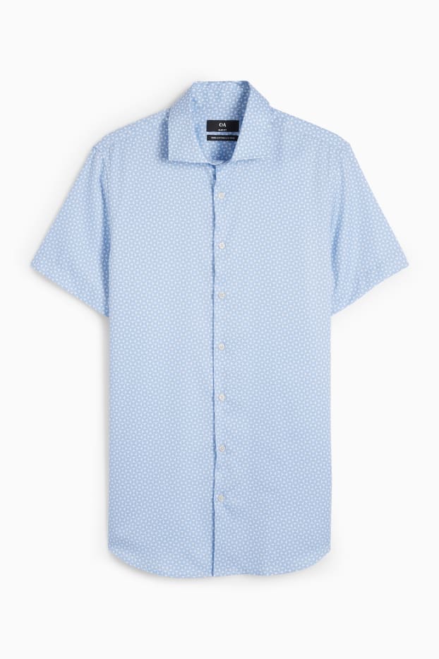 Bărbați - Cămașă office - slim fit - guler italian - ușor de călcat - cu model - albastru deschis