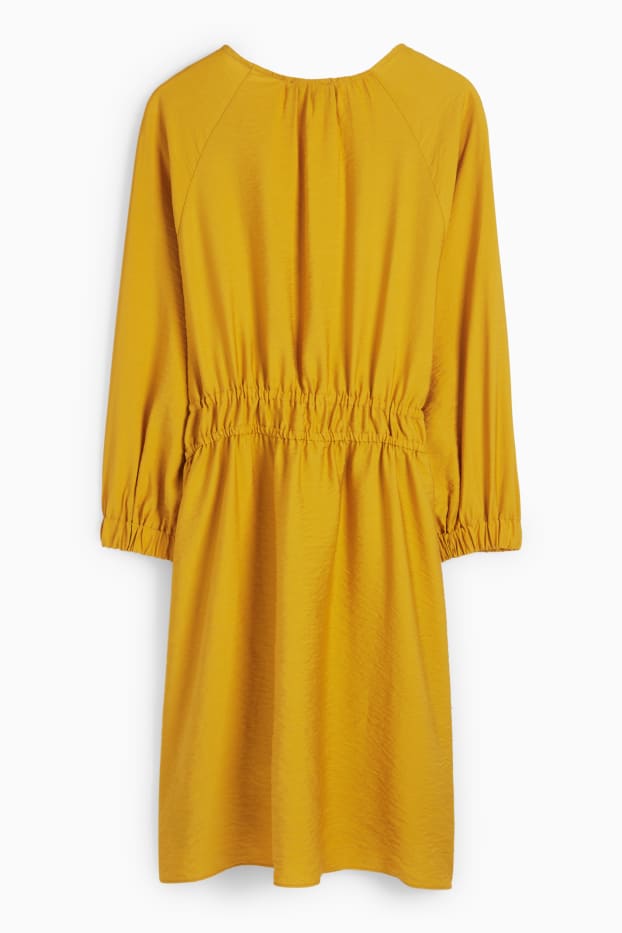 Mujer - Vestido evasé con escote en pico - naranja claro