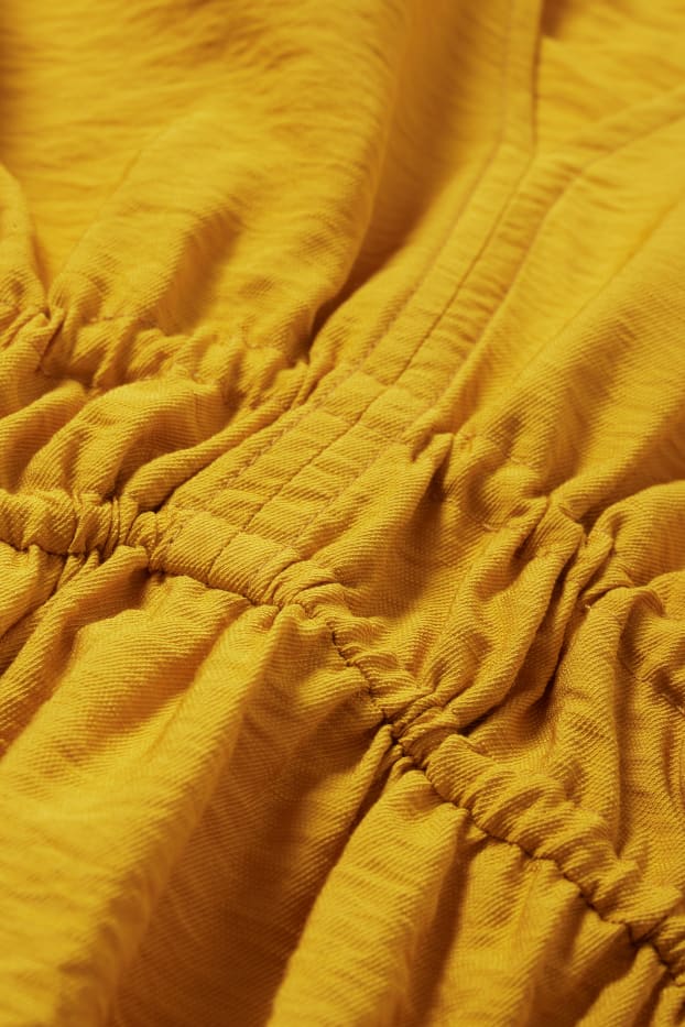 Mujer - Vestido evasé con escote en pico - naranja claro