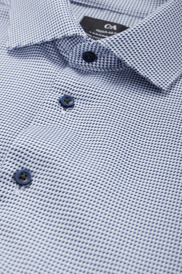Herren - Businesshemd - Regular Fit - Cutaway - bügelfrei  - blau