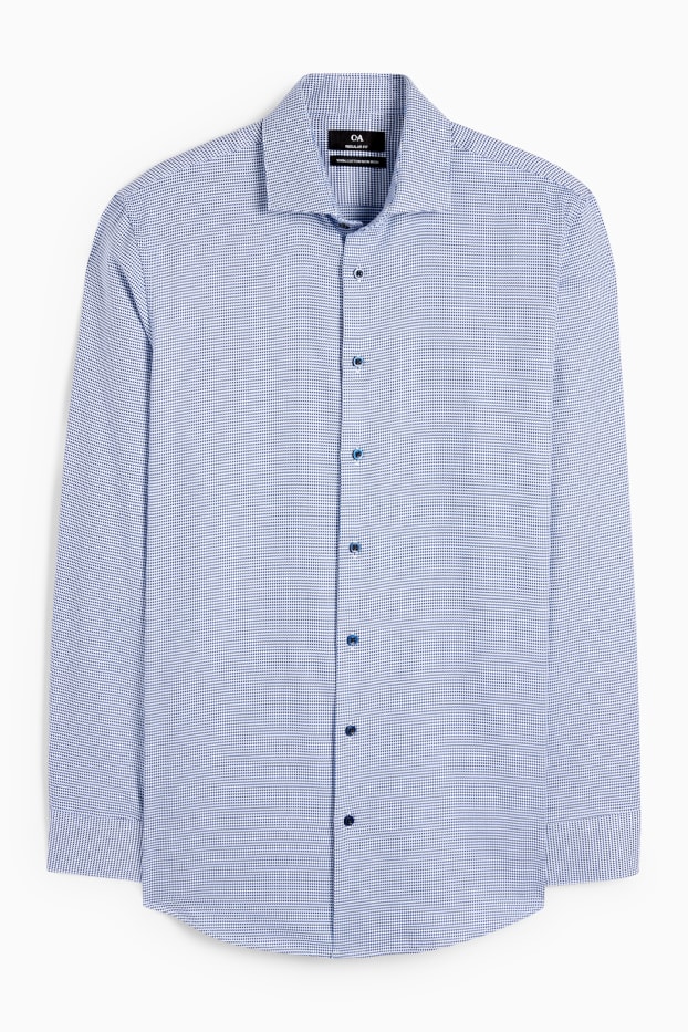 Herren - Businesshemd - Regular Fit - Cutaway - bügelfrei  - blau