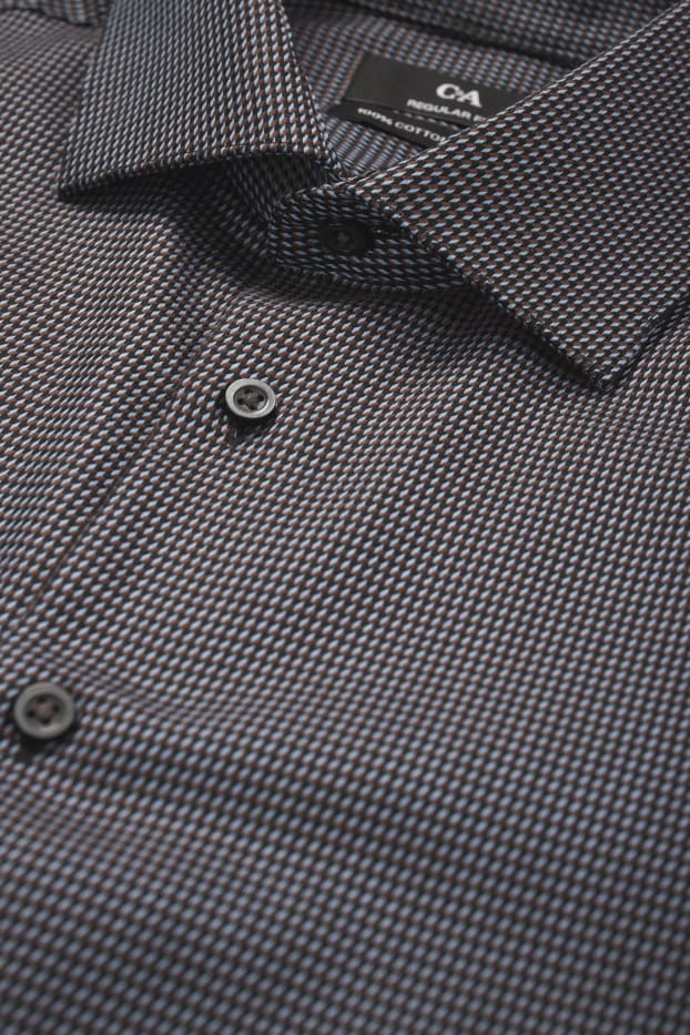 Herren - Businesshemd - Regular Fit - Cutaway - bügelfrei  - dunkelblau