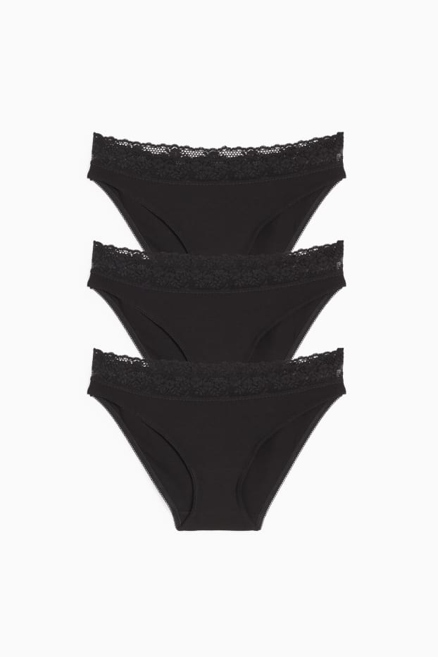 Damen - Multipack 3er - Slip - schwarz