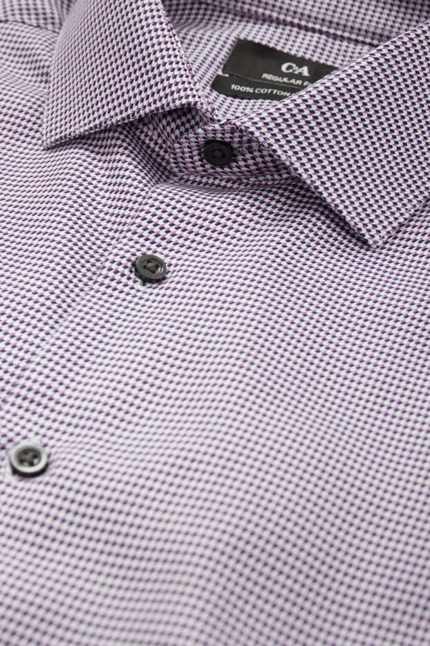 Herren - Businesshemd - Regular Fit - Cutaway - bügelfrei  - lila